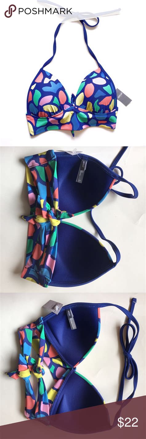 Bright Marine Blue PushUp Triangle Bikini Top